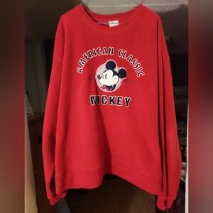 Disney Store American Classic Mickey Mouse Pullover Sweatshirt Size XXL Red